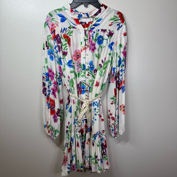 NWT OLIVACEOUS The Annie Dress Button Down Floral Design Long Sleeve Size Small - Picture 2 of 7